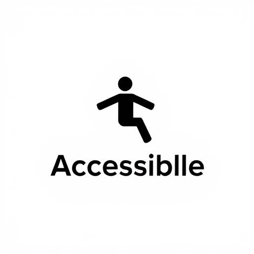 Logotipo de acessibilidade com uma figura estilizada usando braäos abertos